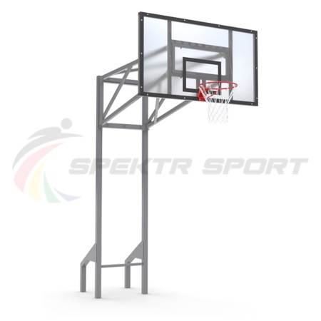 Купить Стойка баскетбольная уличная усиленная со щитом из оргстекла, кольцом и сеткой SP D 413 в Агрызе 