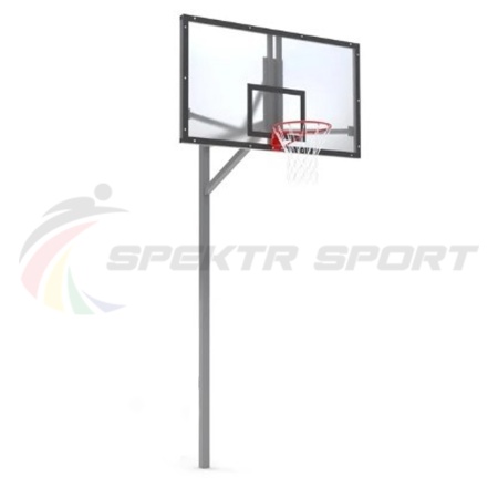 Купить Стойка баскетбольная уличная упрощенная со щитом из оргстекла, кольцом и сеткой SP D 412 в Агрызе 