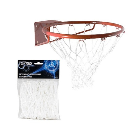 Купить Сетка баскетбольная Torres, нить 4 мм, белая в Агрызе 