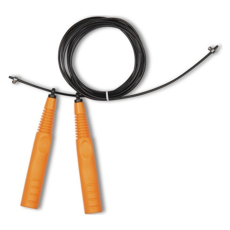 Купить Скакалка высокооборотная Кроссфит стальной шнур в оплетке 2.9 м чёрно-оранжевая в Агрызе 